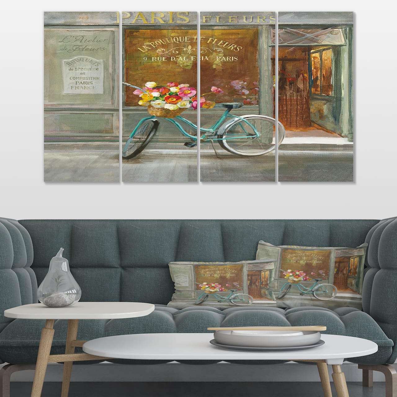 Designart - Paris French Flowershop - Traditional Gallery-wrapped Canvas